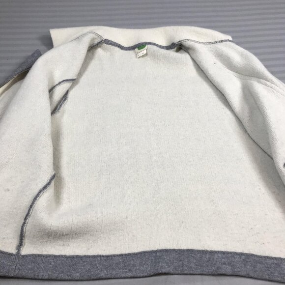 Anthropologie Jacket Womens XL Gray Ivory Asymmetrical Zip Knit Sweater Moto - Picture 3 of 5